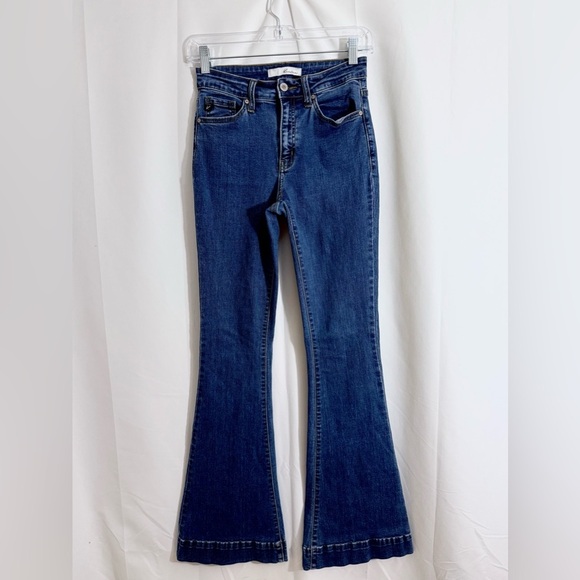 Kancan Elowen Mid Rise Super Flare Dark Wash Jeans Size 3 - Picture 7 of 15